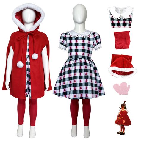 Cindy Lou Who Dress Whoville Grinch Dr Suess Cosplay Costume Christmas