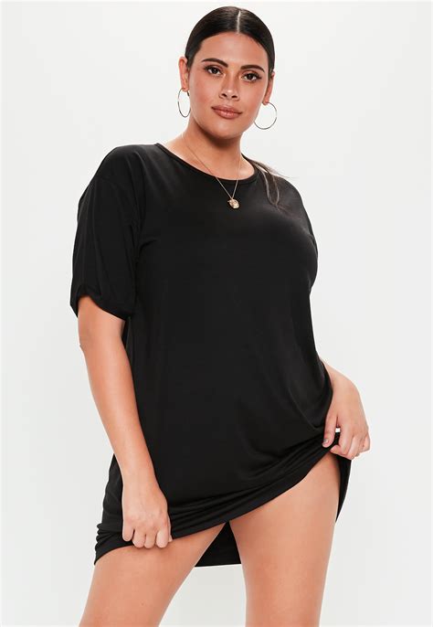 Lyst Missguided Plus Size Black Oversized T Shirt Dress In Black
