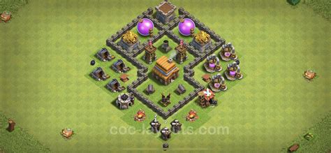 Farming Base Th4 With Link Hybrid Clash Of Clans 2023 Town Hall