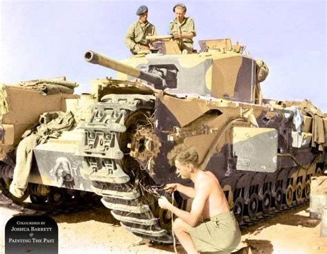 Uk Tks Churchill Iii Tank Of Kingforce During A Break Of Conflict