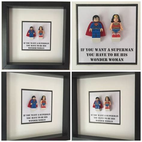 These are awesome unique gifts inspired by the favorite dc comics heroess wonder woman. Superman And Wonder Woman Minifigure Frame, Mum, Gift ...