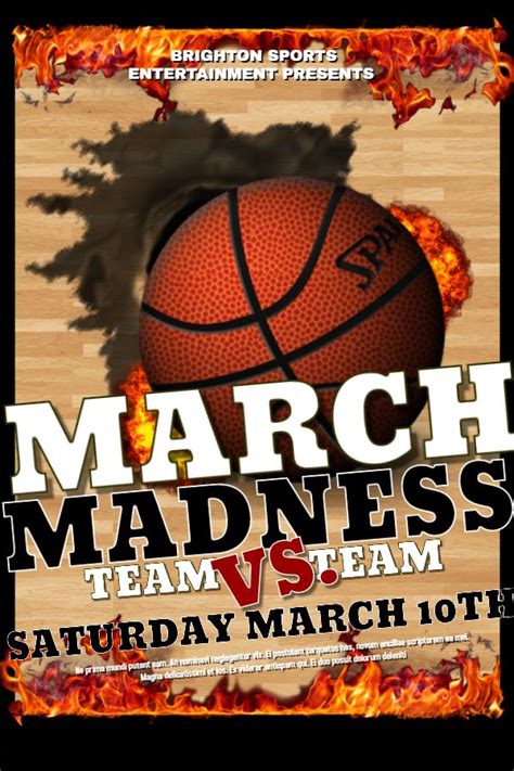 A Poster For The March Madness Basketball Game