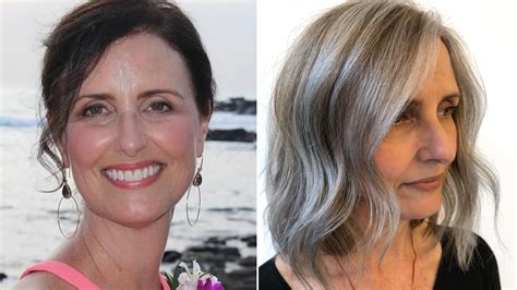 When hair stops producing color and turns gray, the outer layers of the hair known as the cuticle also start to get thicker, explains redken artist george garcia. How This Woman Transitioned From Brown to Natural Gray ...