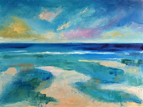 Ocean Landscape Painting Abstract Landscape Seascape Oil Etsy