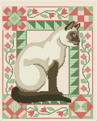 Editable original cross stitch pattern for embird cross stitch software. siamese cat - Counted cross stitch patterns and charts