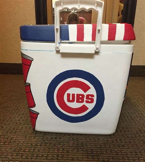 This week molly and i were super lucky to get invited to the frat sammy's formal in chicago! Chicago Cubs Cooler | Fraternity coolers, Cooler painting ...