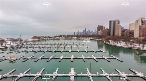 Aerial View Of Diversey Harbor Lake View Chicago