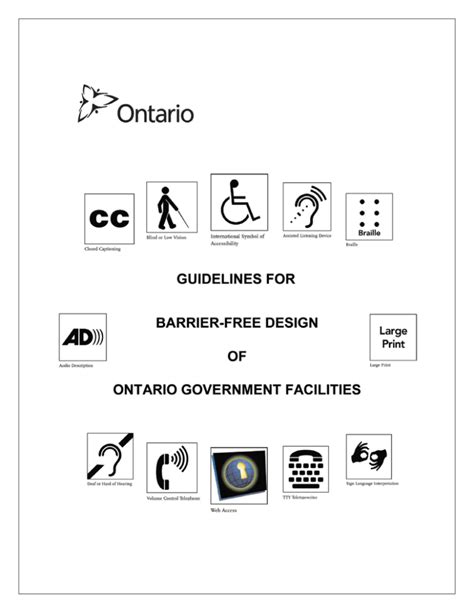 Guidelines For Barrier Free Design Of Ontario Government Facilities