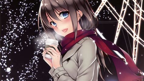Cute Anime Girl Drinking Coffee Wallpapers Wallpaper Cave