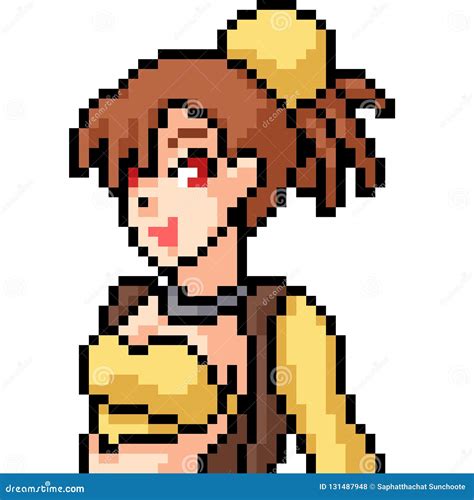 Vector Pixel Art Anime Girl Stock Vector Illustration Of Anime Pose My Xxx Hot Girl