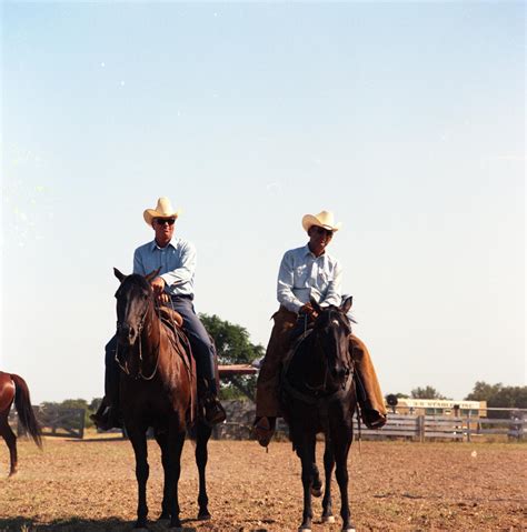 Men In Cowboy Hats On Bay Horses The Portal To Texas