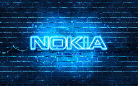 1920x1080px 1080p Free Download Nokia Blue Logo Blue Brickwall