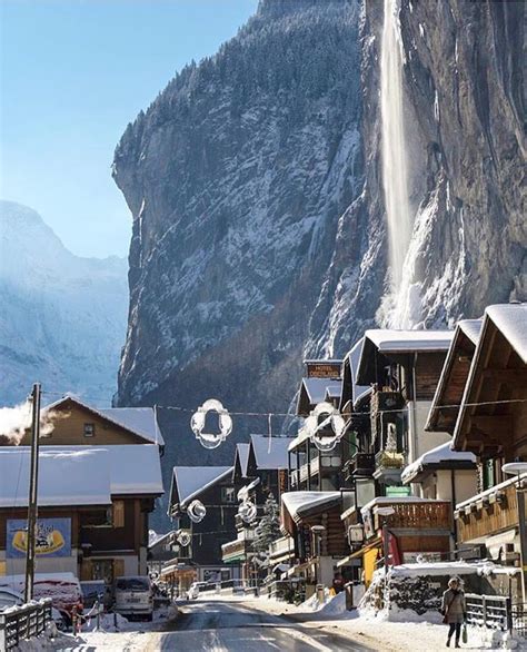 Beautiful Swiss Villages Under The Snow Balmers Hostel And Nightclub