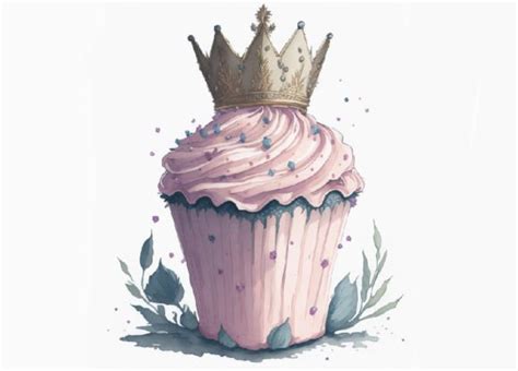 Watercolor Princess Themed Birthday Cake Gráfico Por Ane · Creative Fabrica