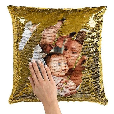 Custom Sequin Throw Pillow With Photo In 2020 Sequin Throw Pillows