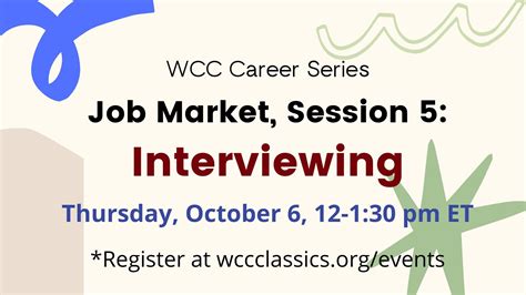 Job Market Session 5: Interviewing — THE WOMEN'S CLASSICAL CAUCUS (WCC)