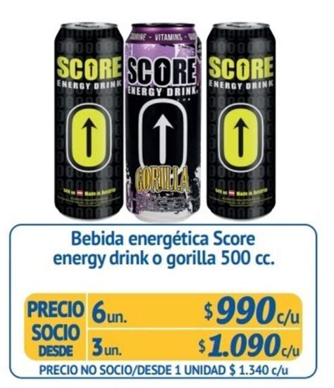 Bebida Energética Score Energy Drink O Gorilla 6 X 500cc Oferta En Alvi