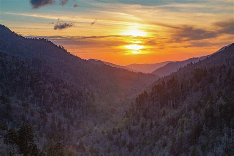 Sunset At Morton Overlook Smoky Mountains Photograph By Carol Mellema