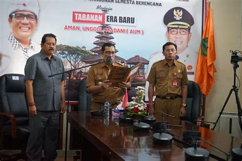 Lantik Pimpinan Tinggi Pratama Bupati Tabanan Harap Sektor Ikm Tabanan Segera Bangkit Katabali