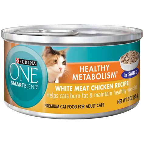 Once you've decided between wet and dry cat food, think about the main ingredients. Purina ONE Cat Food, SmartBlend Healthy Metabolism White ...