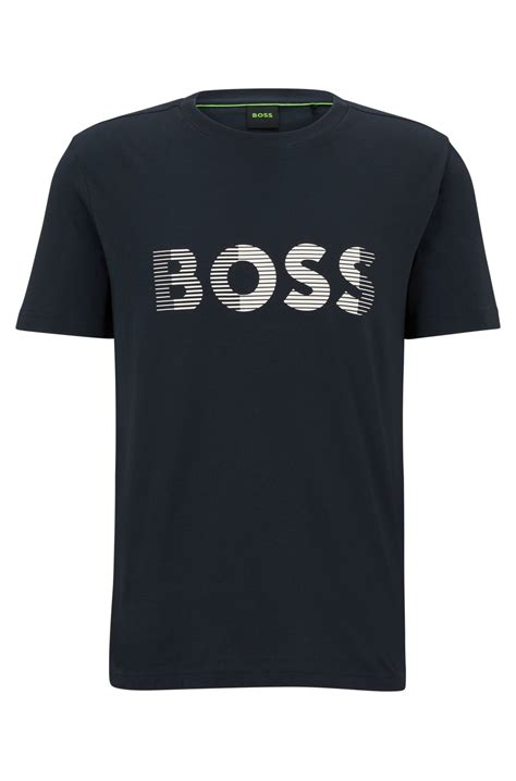 Boss Camiseta De Punto De Algodón Con Logo De Diseño