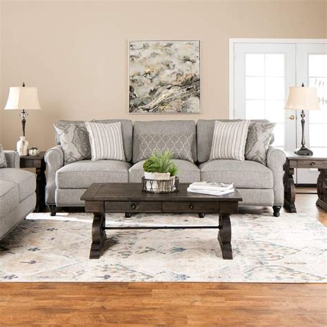 A sofa can come out long and ungainly but a love seat hardly ever does. The Jamestown living room sofa and loveseat set offers ...