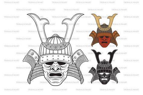 Samurai Mask Graphic By Tribaliumart · Creative Fabrica