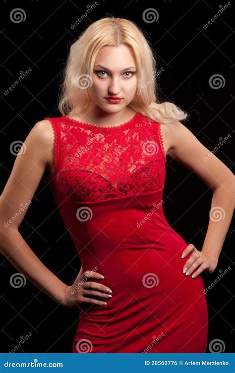 Woman In Red Dress Stock Photo Image Of Face Woman 20560776