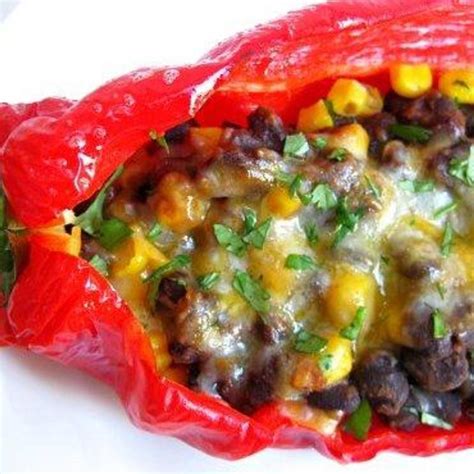 Spicy Black Bean Stuffed Peppers Recipe Stuffed Peppers Spicy
