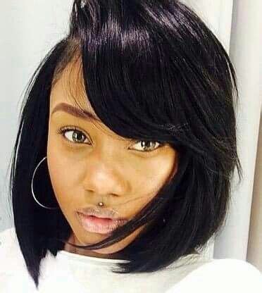 A weave can be a perfect alternative to trying out a new short bob hair style without altering your natural hair! Feather Bob | Short weave hairstyles, Short stacked bob ...