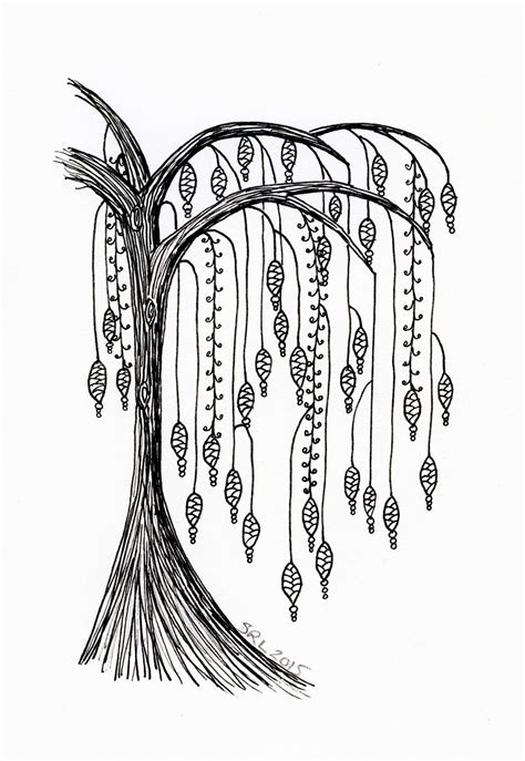 Weeping willow tree drawing black and white. Pin on Doodle trees