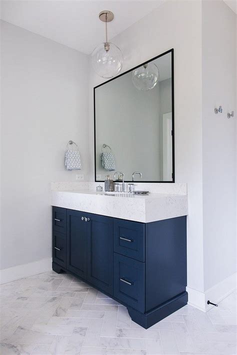 20 Navy Blue Vanity Bathroom Ideas