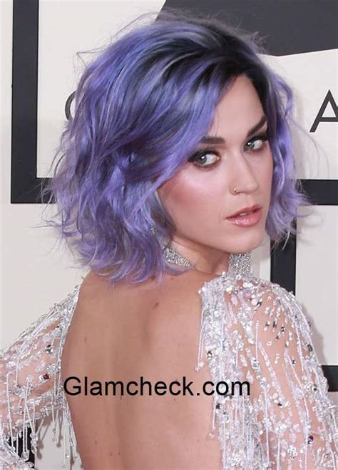 Katy Perry Sports Lavender Hair Color During The 57th Annual Grammy Awards Arrivals