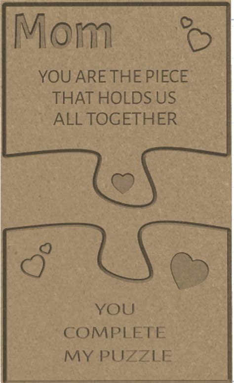 Mom Your Are The Piece That Holds Us Together Cutout Puzzle Etsy