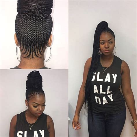 Bangs have been one of our first ponytails with bangs hairstyles when the hair was either too short to braid all you need is a little mousse or a styling gel, we prefer the herbal. Latest Ghana Weaving Shuku Styles | FabWoman