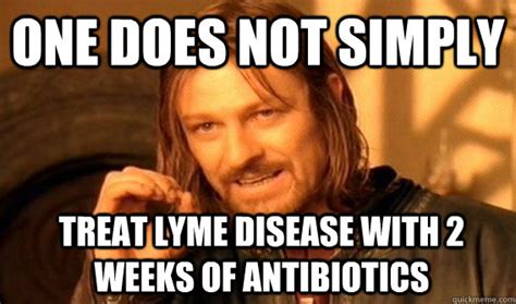 one does not simply treat lyme disease with 2 weeks of antibiotics boromir quickmeme