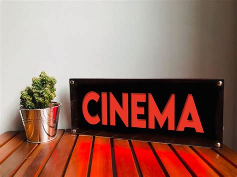 Cinema Retro Light Up Illuminated Sign Light Box Usb Led Etsy Uk