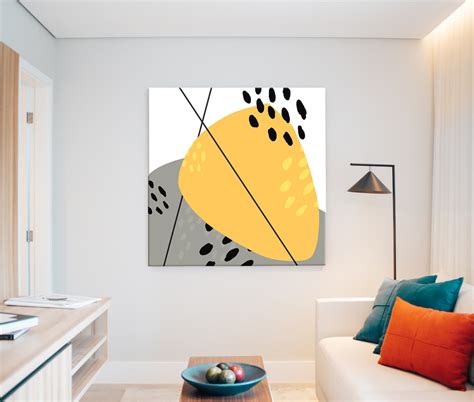 Yellow Grey Wall Art Downloadable Prints Abstract Modern Wall Etsy