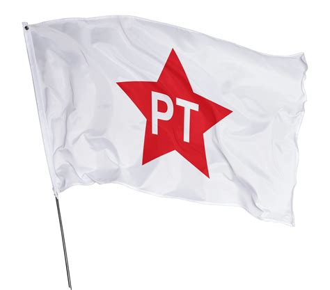 Bandeira Partido Dos Trabalhadores Pt 150m X 10m Branca