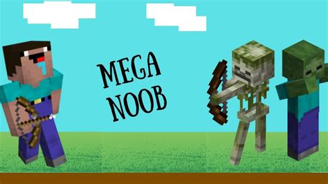 Mega Noob Saves His Village In Minecraft Minecraft Games Noob