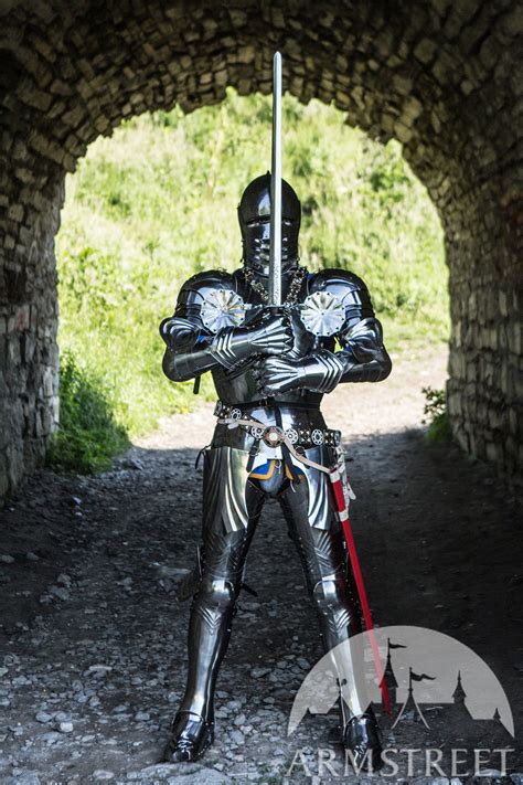 Medieval Knight Gothic Plate Armour Full Set For Sale
