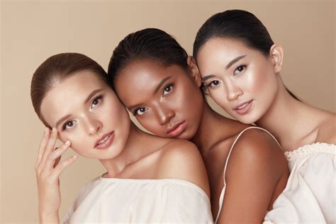 beauty group of diversity models portrait multi ethnic women with different skin types posing