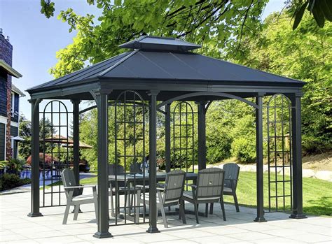 Sunjoy D Gz848pal As 134 Top Summerville Gazebo Black Big