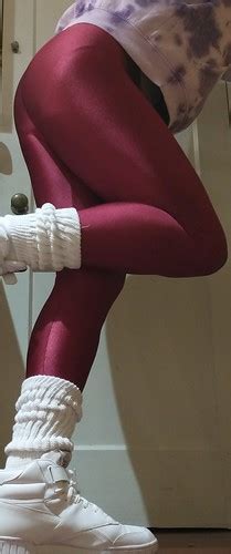 Shiny Maroon Tights Leggings And Slouch Socks With Reebok… Flickr