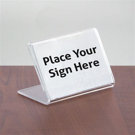 Acrylic Slanted Sign Holder 3 12 In W X 2 In H Specialty Store