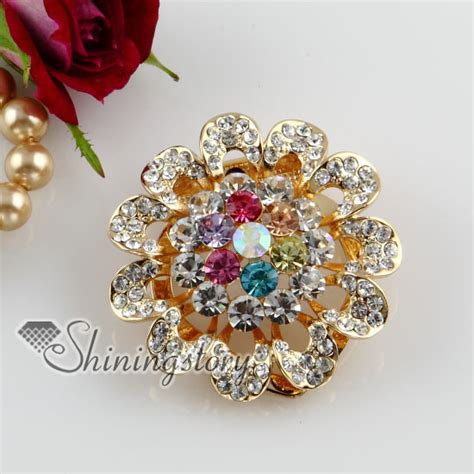 Rhinestone Filigree Flower Scarf Brooch Pin Jewellery Wholesale