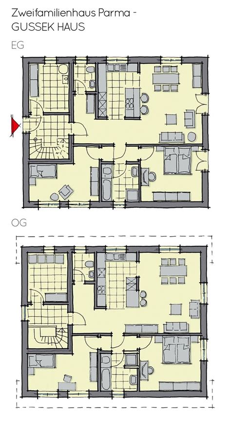 Grundriss bungalow mit einliegerwohnung und garage modern. Grundriss Zweifamilienhaus übereinander mit ...