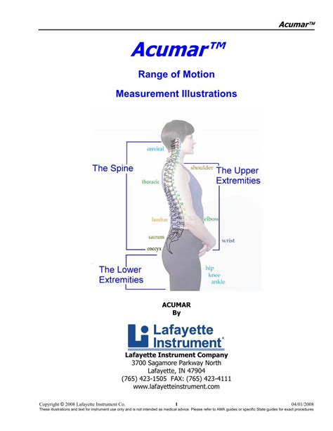 Pdf Acumar Range Of Motion Measurement · The Spine