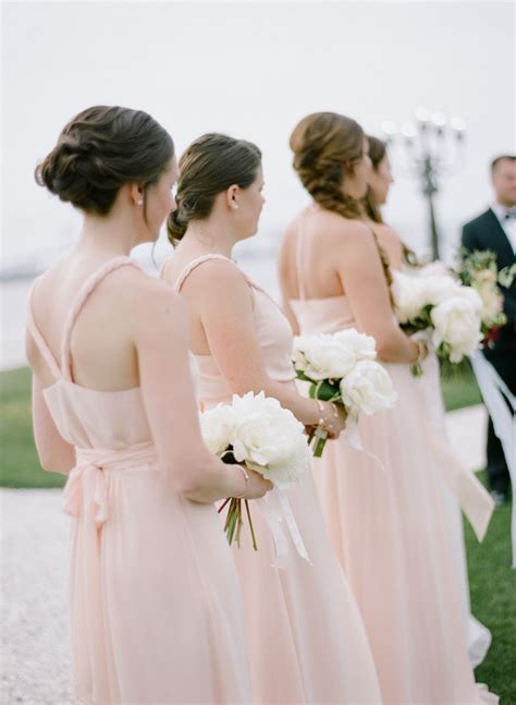 Pops Of Pretty Blush Pink Bridesmaid Dresses Bridesmaid Colors