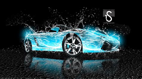 Water Drops Splash Beautiful Car Creative Design Wallpaper 22